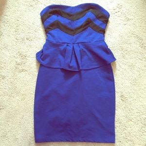 Charlotte Russe Blue Peplum Dress-WILL TAKE OFFERS